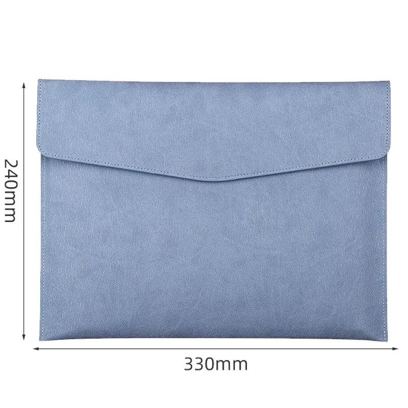 1pc Faux Leather Document Bag Business Information Bag A4 Folder Portable Storage Bag for School & Office Supplies Quake