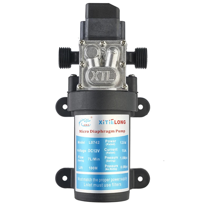 L0742YD-12-120F12V 120W High Temperature Micro Electric Diaphragm Cleaning Home Appliance Automatic Start Stop Pump BoostingPump Quake