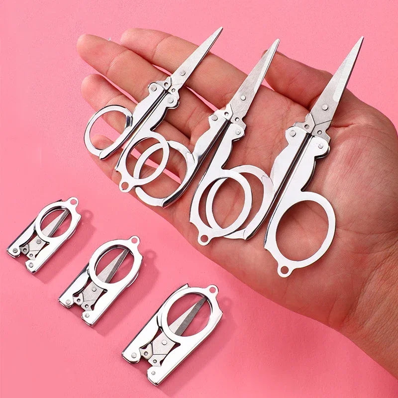 vvocci Thread Tailor Scissors Sharp Embroidery Scissor Blade Emergency Mini Foldable Folding Pocket Travel Small Crafts Travel Quake