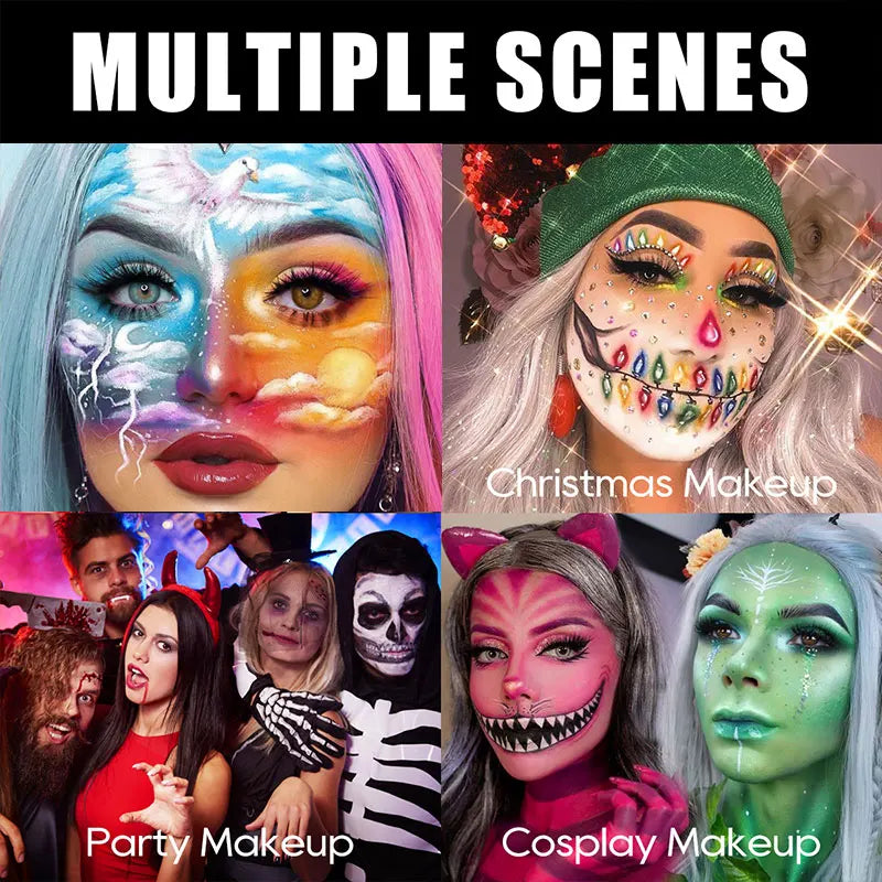 12 Pcs Colored Face Makeup Crayon Pen, Suitable for All Art Forms and Creativity High Rendering, Available on Face and Body Quake