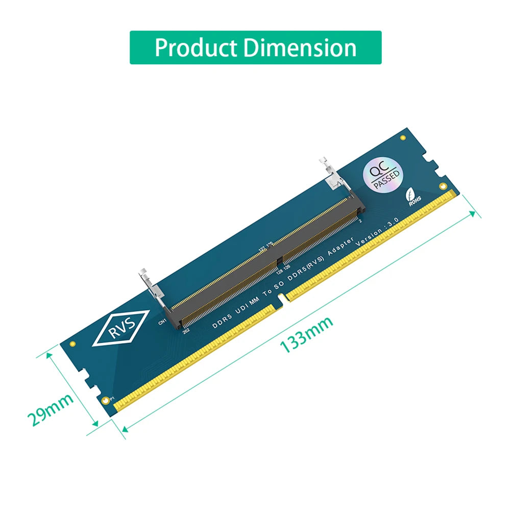 Mainland China Origin DDR5 U-DIMM Adapter Card for Desktop Computers in Blue Support Wireless Earbuds and Bluetooth Headphones Quake
