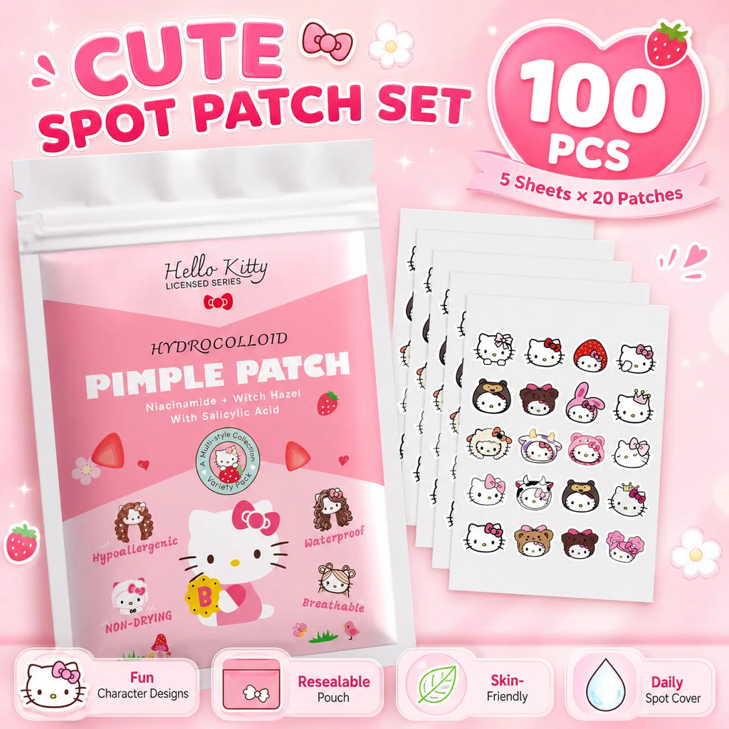 100PCS hello kitty Acne patches, facial acne patches, hydrogel acne removal patches, concealer Quake 100pcs