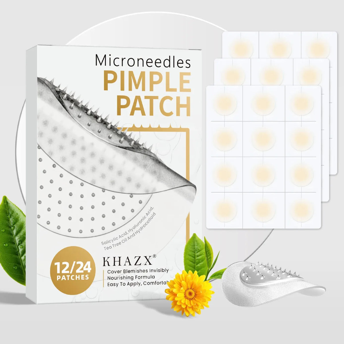 Micro Needle Pimple Patch (24 Pack) Hydrocolloid Micropoint Pimple Patch For Acne & Pimples Microdart Patch, Micro Dart Pimple P Quake