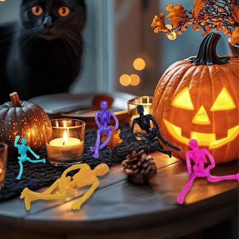 Pet Interactive Stretchy Skeleton Toys - Assorted Color Durable Skeleton Toys for Dog Cat Play, Bite - Resistant Pet Supplies Quake