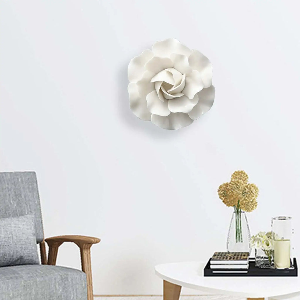 3D Ceramic Flower Wall Decor Wall Decoration Decoration Artificial Flower for Quake Camellia 7cm