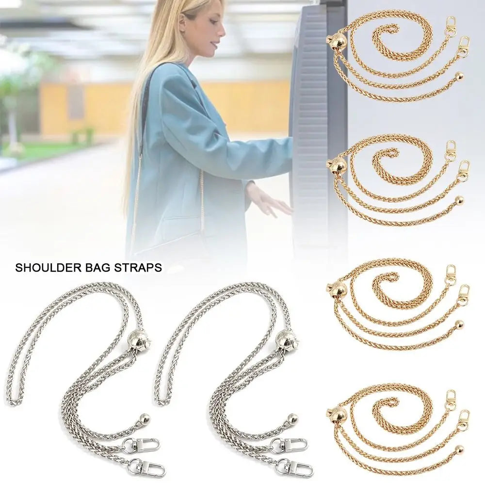 Fashion Golden Silvery Metal Bag Chains Replacement Adjustable Shoulder Bag Straps Purse Chain Belt Quake