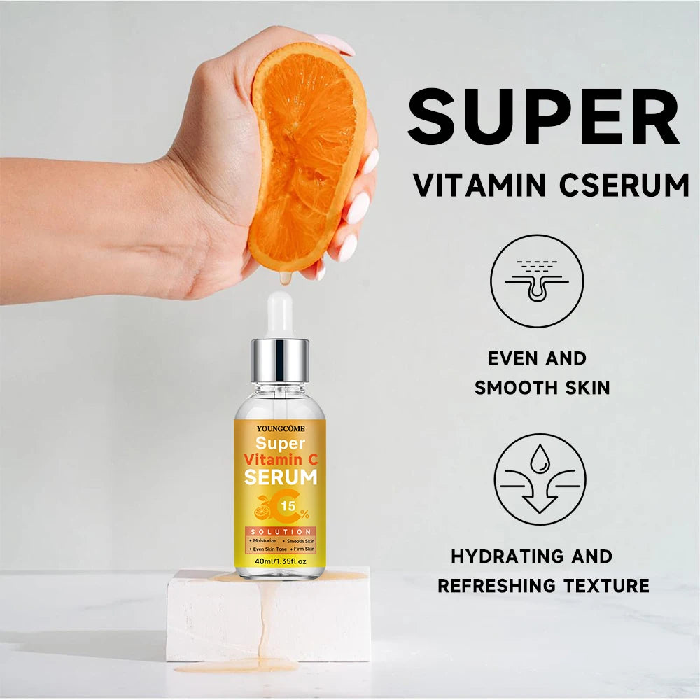 Vitamin C Whitening Serum Remove Freckles Dark Spots Face Essence Fade Melanin Brighten Repair Dull Skin Care Quake