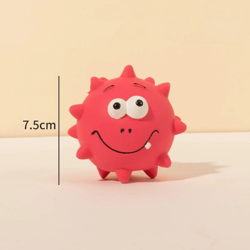 Cute Cartoon Big-Eyed Dog Sound Dog Toy Eco-Friendly Latex Interactive Pet Toy Ball Fun To Relieve Boredom Quake A