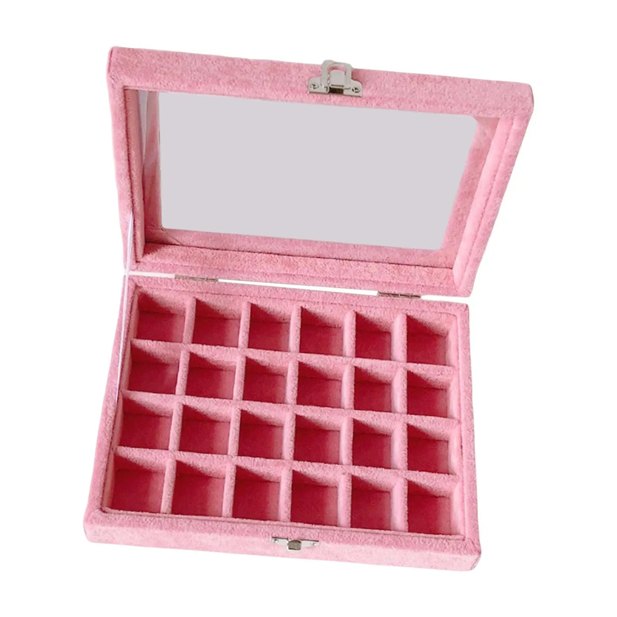 Velvet Lid with Multi Grid Jewelery Tray, Removable Compartment Dividers Quake 24 Grids