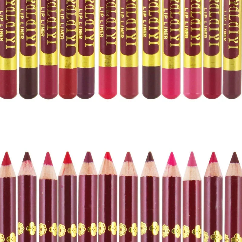 YALAIYI 12-color Lip Liner Pencil Waterproof and Colorfast for Beginners Easy To Use Lip Liner Pen Lip Liners Foggy Color Quake