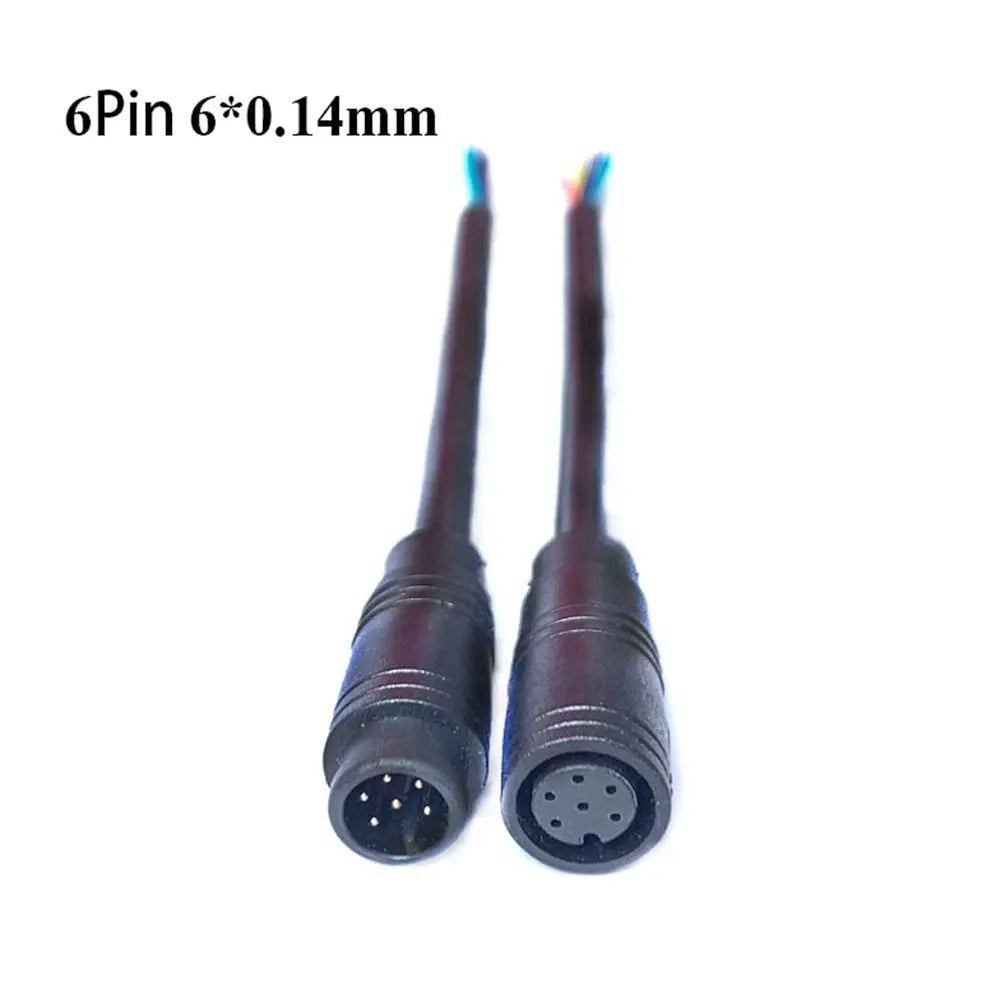 M8 Optional Cable Ebike Accessories Base Connector Waterproof Connector Display Pin 2/3/4/5/6Pin Cable Quake 6Pin