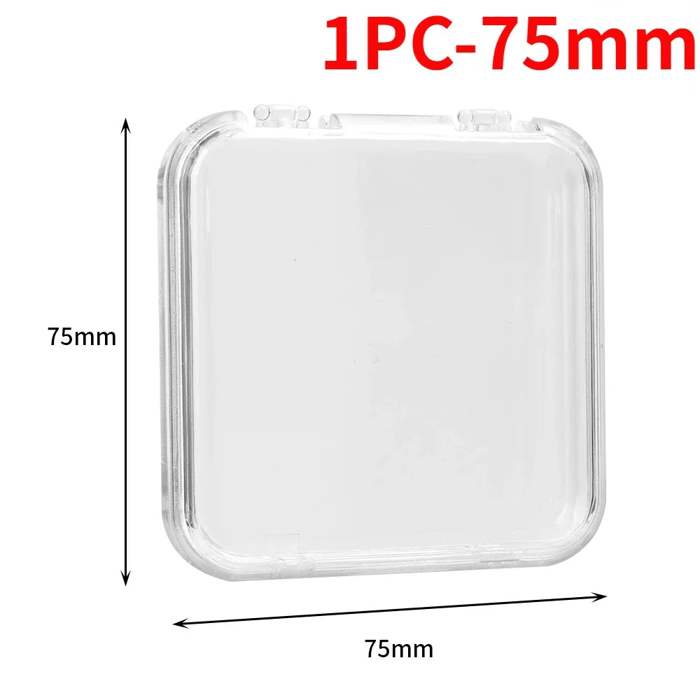 10/1PCS Transparent Acrylic Storage Box Portable Square Nail Container Jewelry Earring Rings Bracelet Badge Nail Packaging Case Quake 1PC-75mm