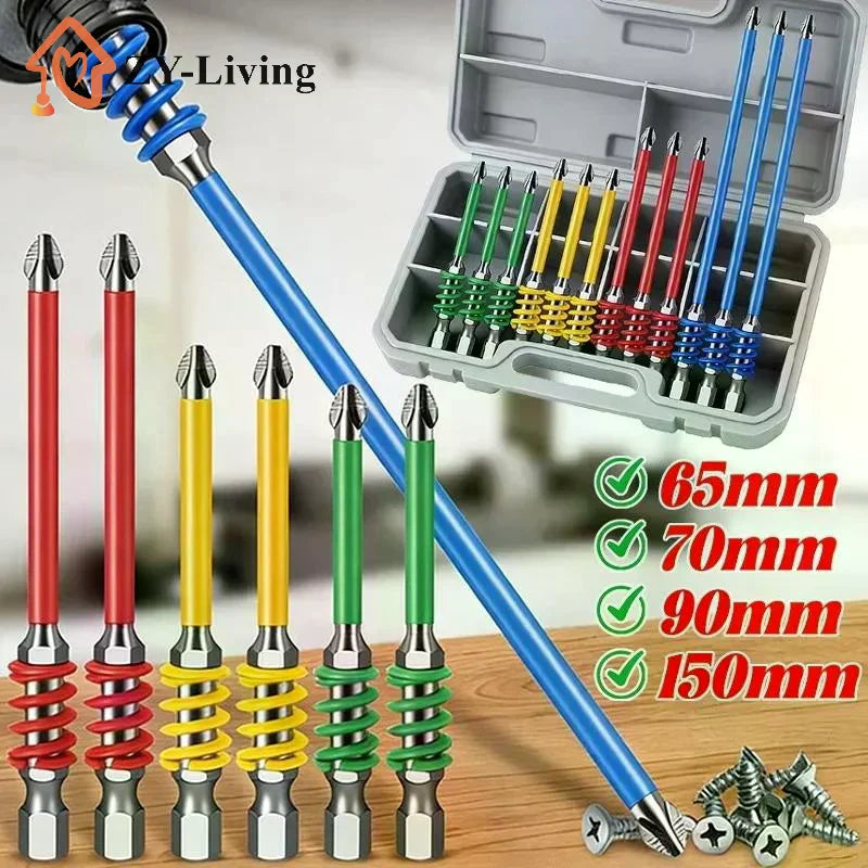Magnetic Anti Slip High Hardness Screwdriver Bit Set With Multiple Sizes And Storage Case Perfect For Home Repair Woodworking Quake