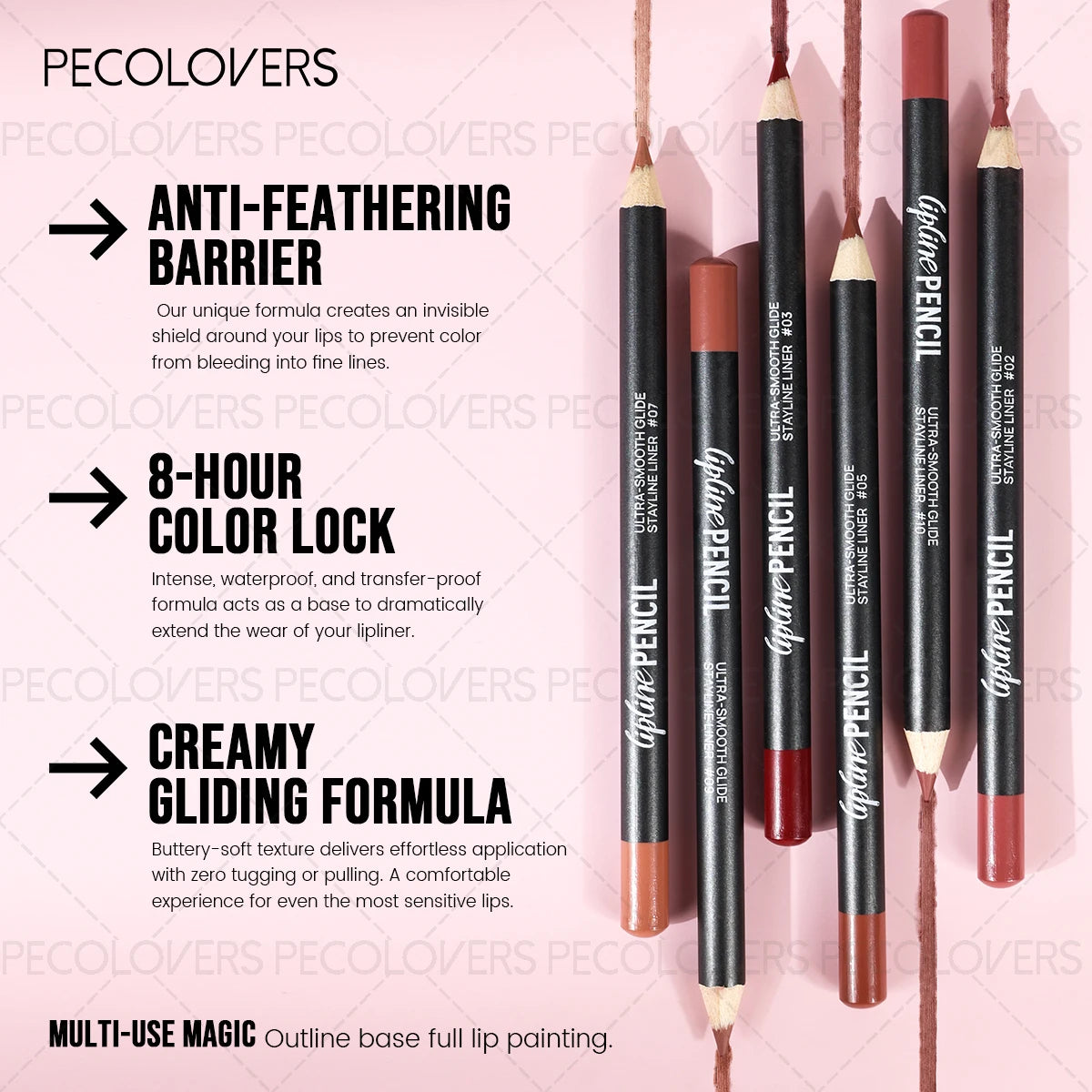 1PC Lipliner Lipstick, Plump and Charming Lips, Nude Brown, with A Variety of Makeup, Lip Cosmetics Quake