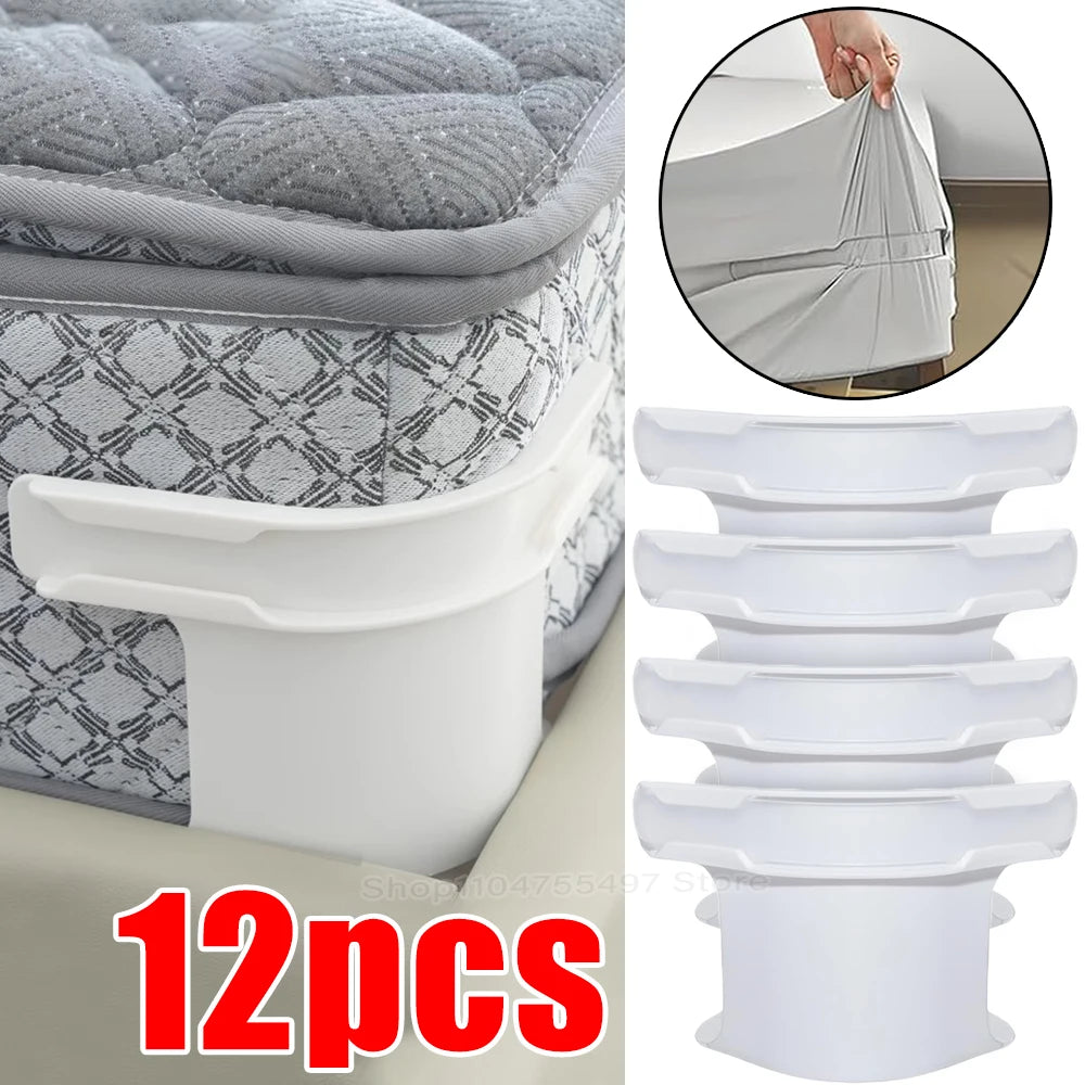 Universal Bedsheet Corner Tightener Clips Invisible Bedspread Secure Holder with Heavy-Duty Mattress Straps Sheets Slot Locks Quake