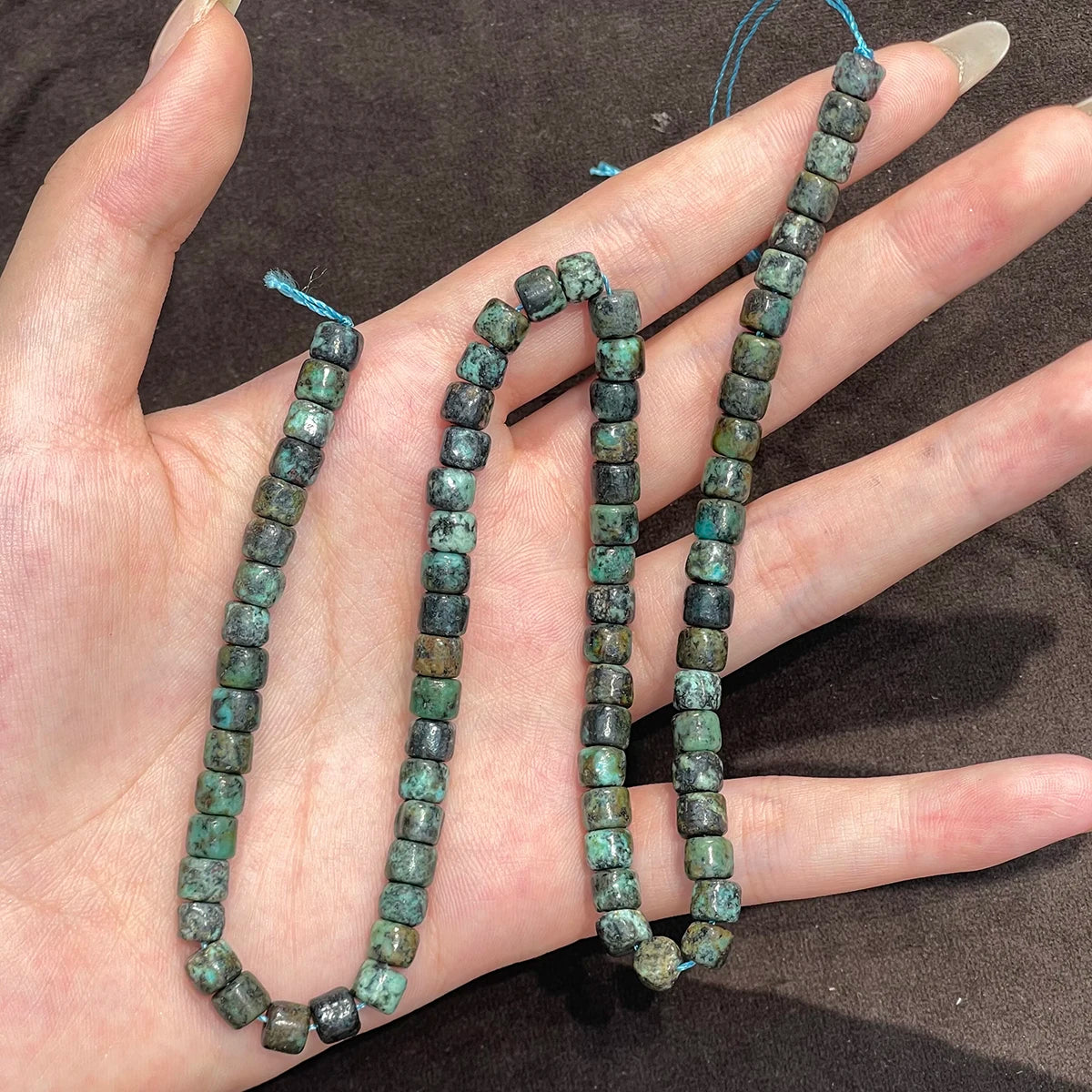 Natural Stone Turquoise/Blue-Veins Stone Isolation Beads 5x6mm For Jewelry Making DIY Necklace Bracelet Chain Accessory Quake African Turquoise 5x6mm