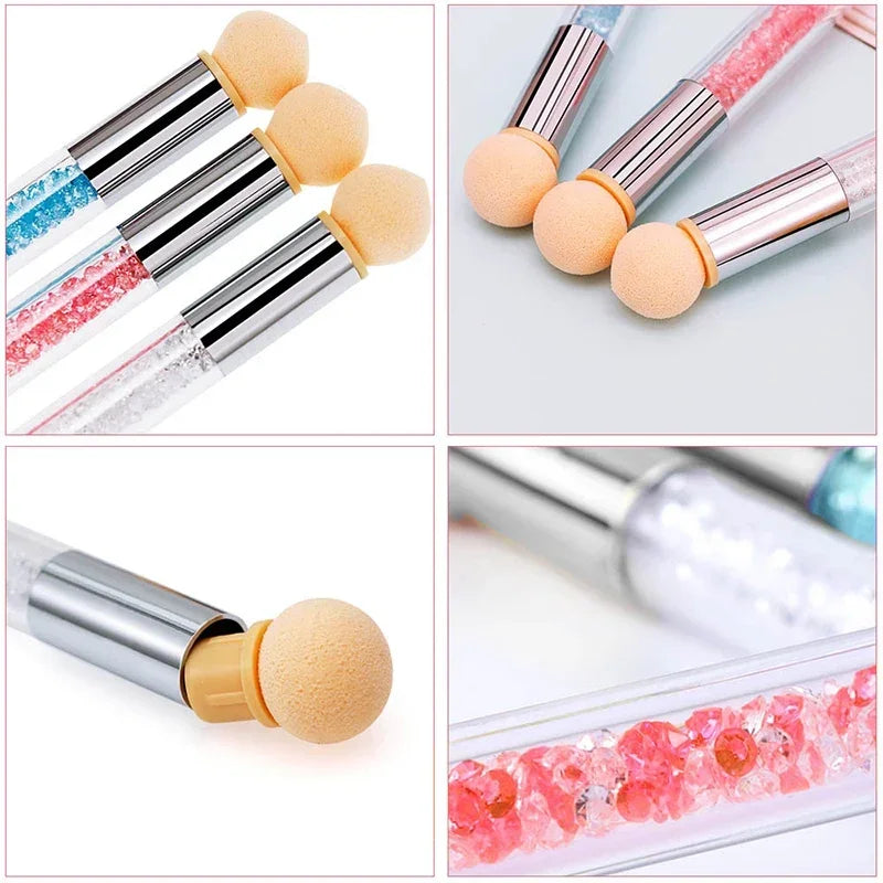 Heads Gel Polish Color Sponge Replacement Nails Art Gradient Brush Glitter Powder Dotting Pen For Manicure Accessories Tools Quake