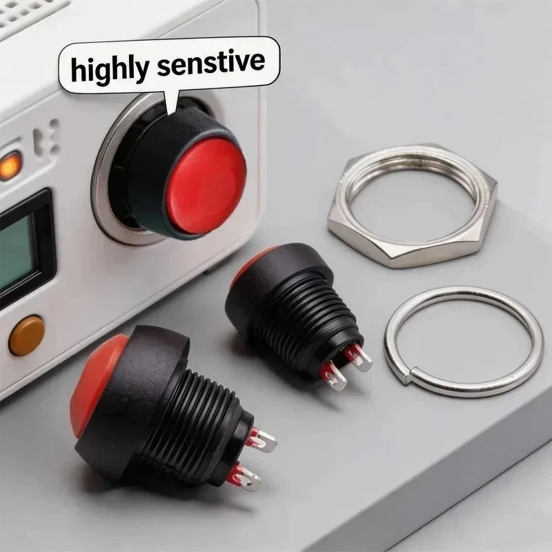 30/1PCS PBS-33B Momentary Push Button Switch with Metal Installation Nut Waterproof Colorful Control Panel Light Button Switch Quake