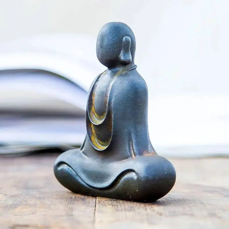 Chinese Style National Style Formless Buddha Statue Zen Ornament Study Room Decoration Tea Pet Imitation Cast Iron Handmade Quake