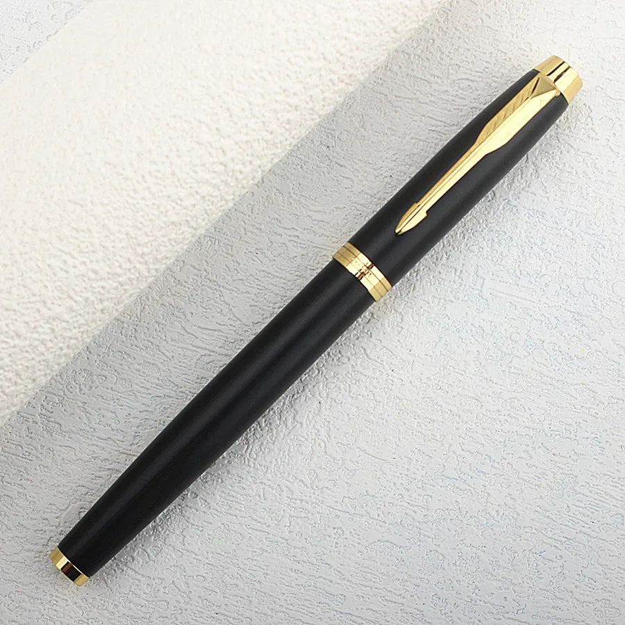 Luxury Arrow Clip Metal Fountain Pen 0.7MM Nib , White Black Barrel Business Office Home School Supplies Quake 996-2 0.7MM
