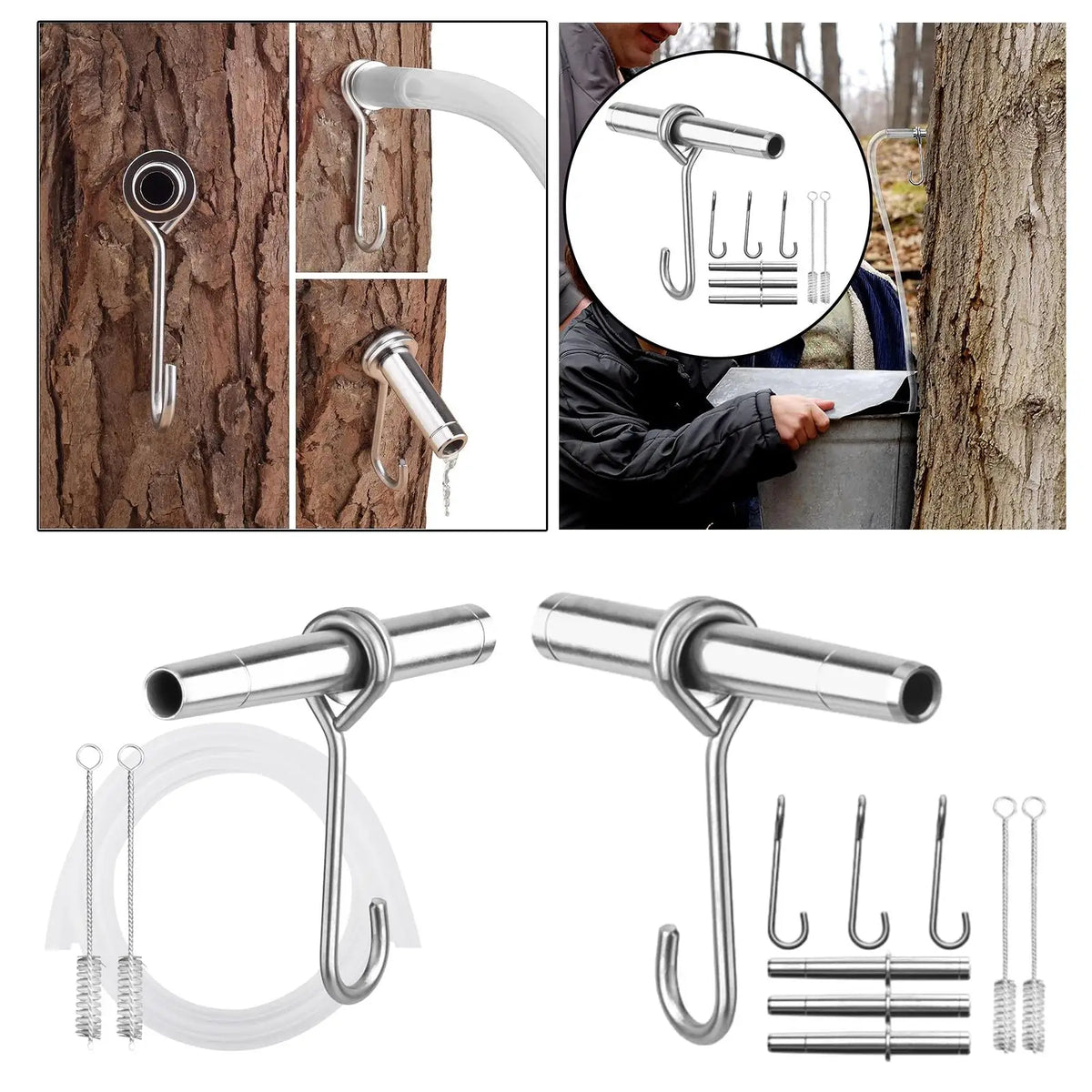 Maple Syrup Tap Set Made of Stainless Steel, Sturdy And Easy to Install, Metal Quake