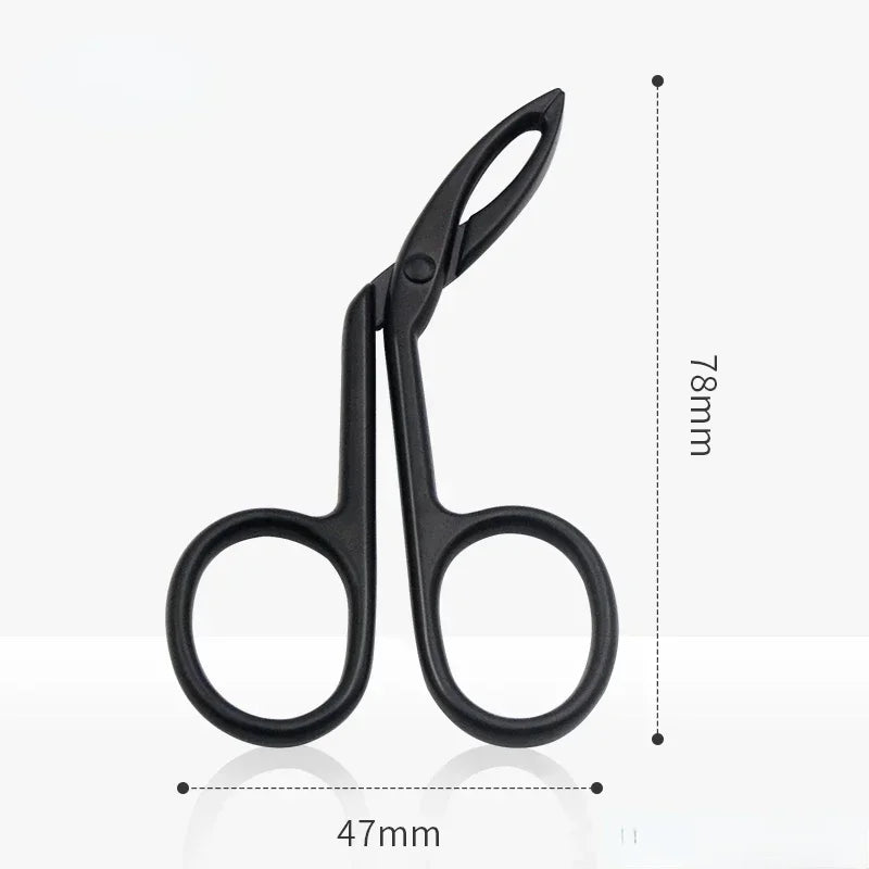 Professional Elbow Eyebrow Pliers Clip Scissors Tweezers Straight Pointed Stainless Steel Eyebrow Plucking Makeup Beauty Tools Quake Black