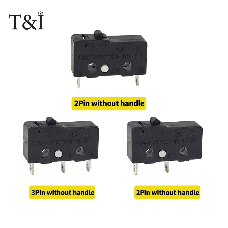 SS-5GL Limit Switch 2 3 Pin NO NC SPDT Push Button Straight Lever Roller Arm Snap Action Microswitch for Appliance 5 10 20 50PCS Quake