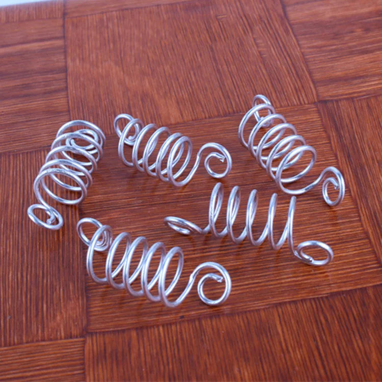 Metal Spring African Hair Rings Beads Cuffs Tubes Charms Dreadlock Dread Hair Braids Jewelry Decoration Accessories Gold Silver Quake silver