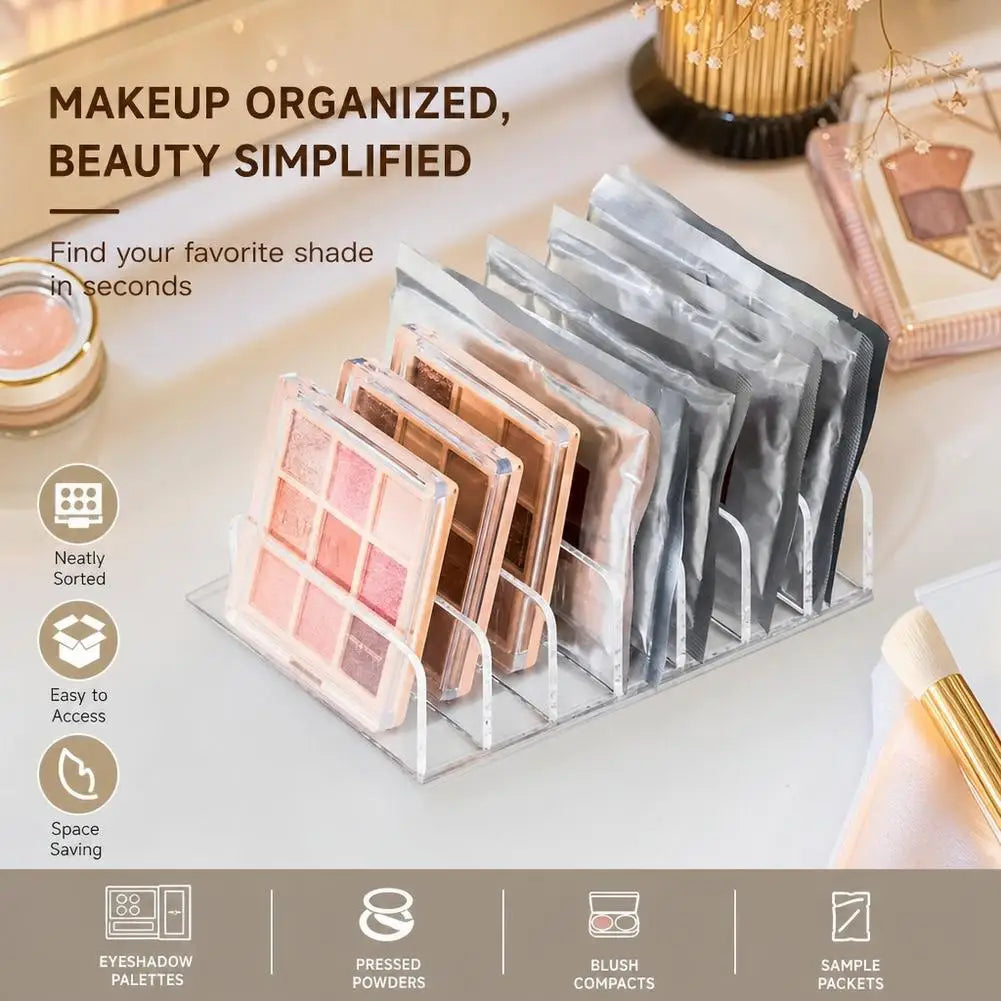 DVD/CD Organizer,Eyeshadow Palette Storage Tray Cosmetics Rack Makeup Tools Compartment Holder Sunglasses Storage Shelf Quake