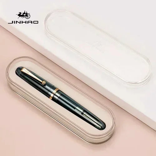 JinHao 9019 Dadao Fountain Pen Acrylic Transparent Spin Pen 40MM Nib Spin Elegante Signature Stationery Ink Pen Quake 9019-4(NOT BOX) M (Approx 0.7mm)