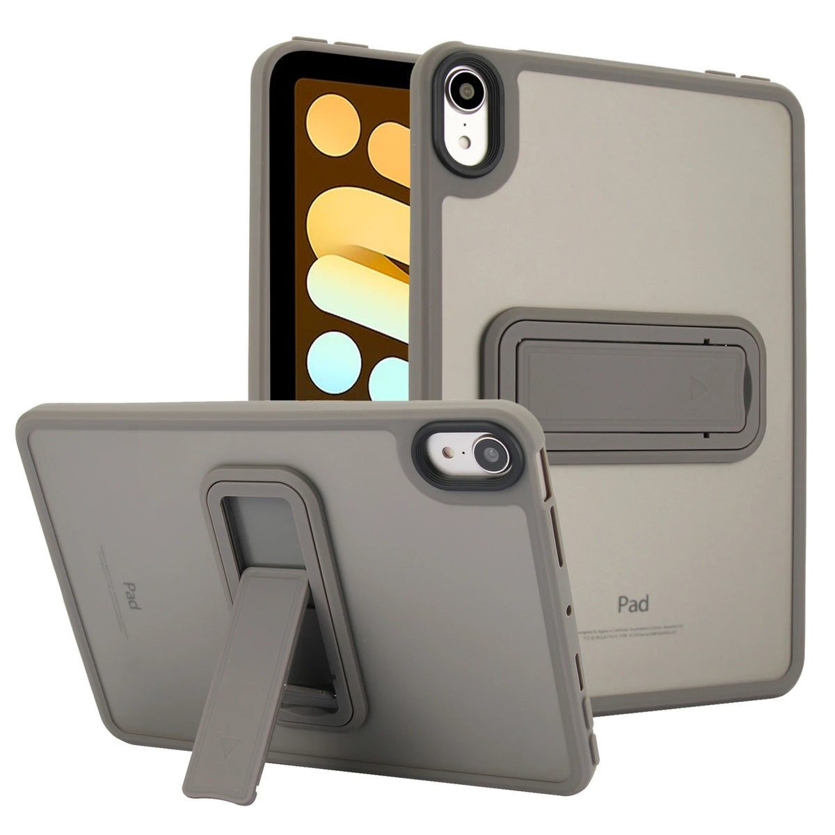 Multi-Angle Kickstand Protective Cover for iPad MINI 6/7 (2024) 8.3-inch & iPad MINI 4/5 (7.9-inch) Protection Case Quake GRAY iPad mini 6