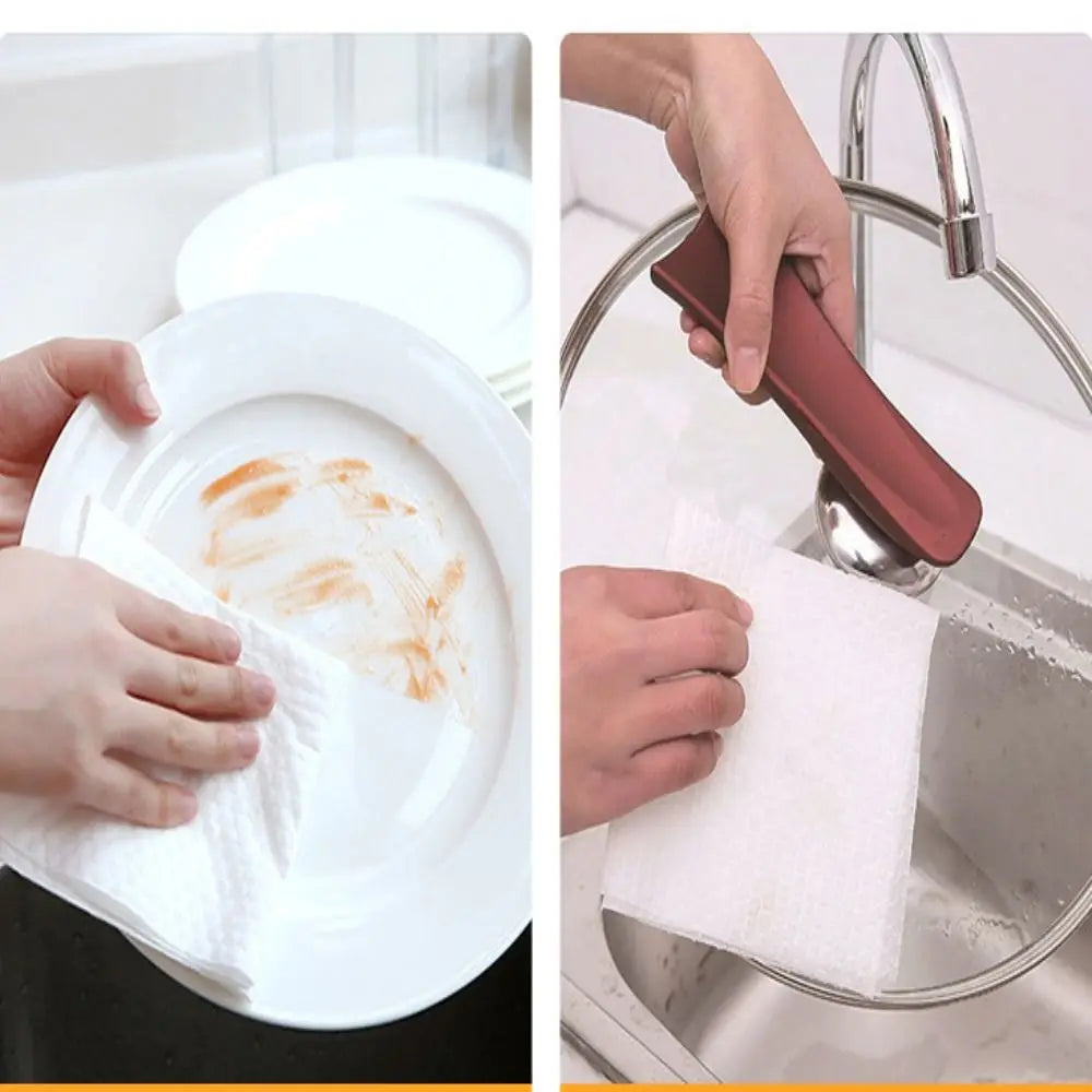 Thickened Non-woven Kitchen Paper Absorbent Towel Dish Paper Water Oil Absorbing Paper Cleaner Wipes Oil-removing Tissue Quake