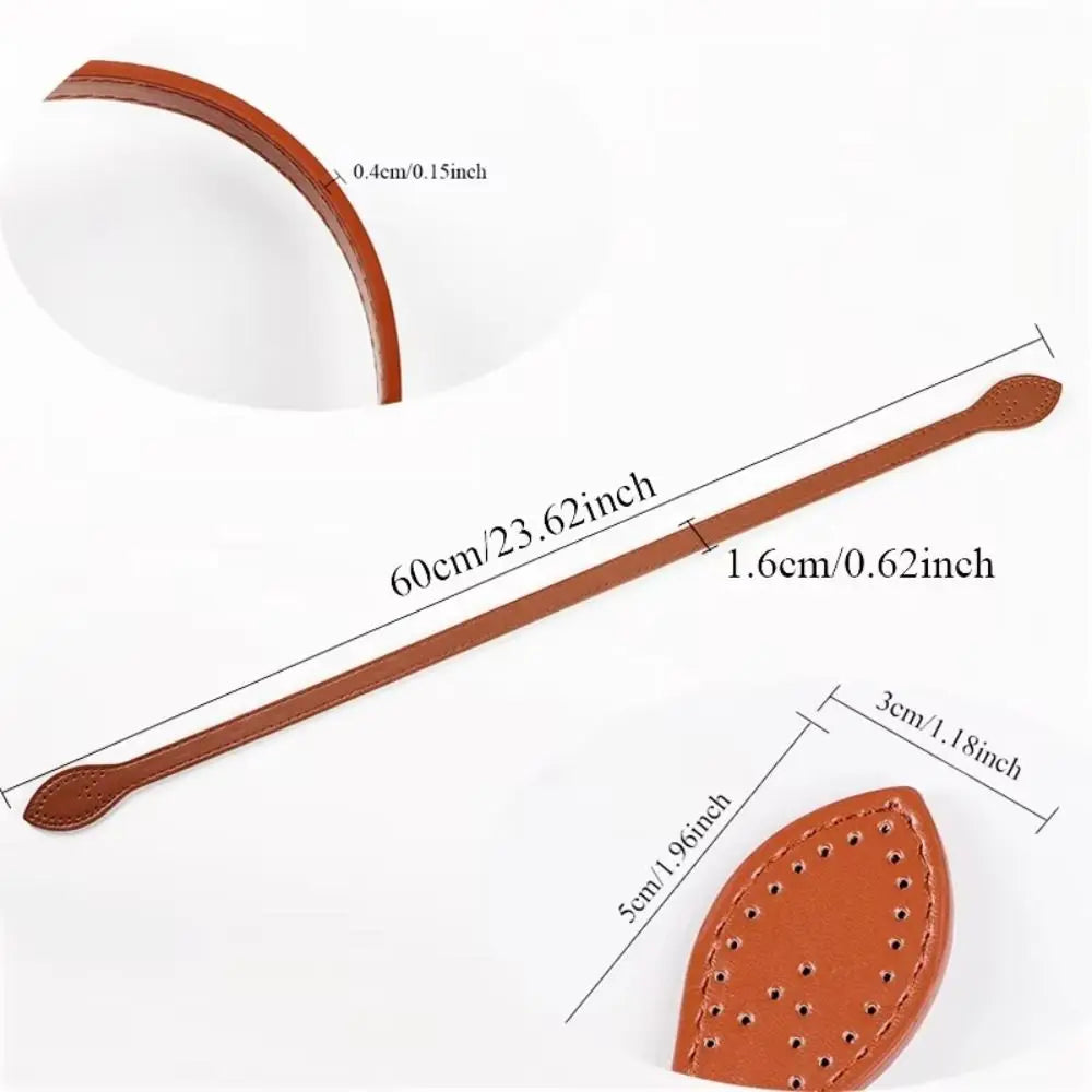 2Pcs Portable PU Leather Shoulder Bag Strap Replacement Core Stitching Bag Belt Detachable Handbag Band Handle Bag Accessories Quake