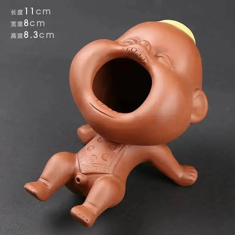 Pissing Tea Pet Tea Play Tea Tray Ornament Zisha Smiling Pissing Doll Color-changing Tea Pet Quake Peeing Boy - Zhu Ni