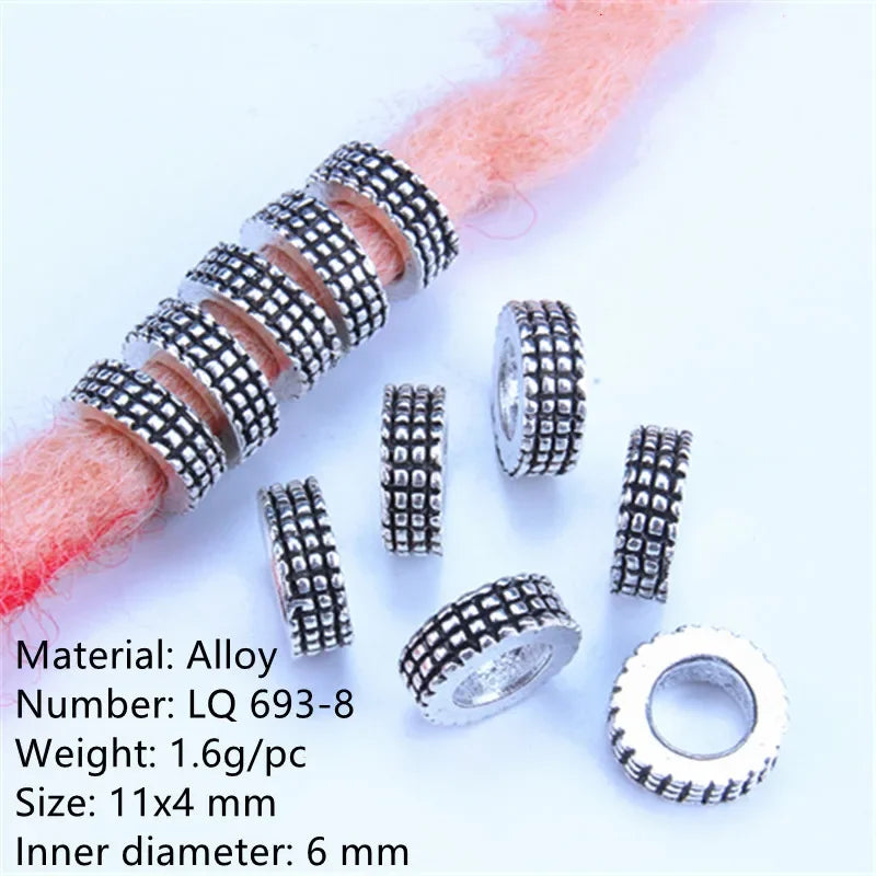 5pcs Hair Dreadlock Jewelry Hair Little Braids Decoration Beaded Bead Wig Headdress Hair Accessories Styling Tool Braiders Stuff Quake LQ693-8