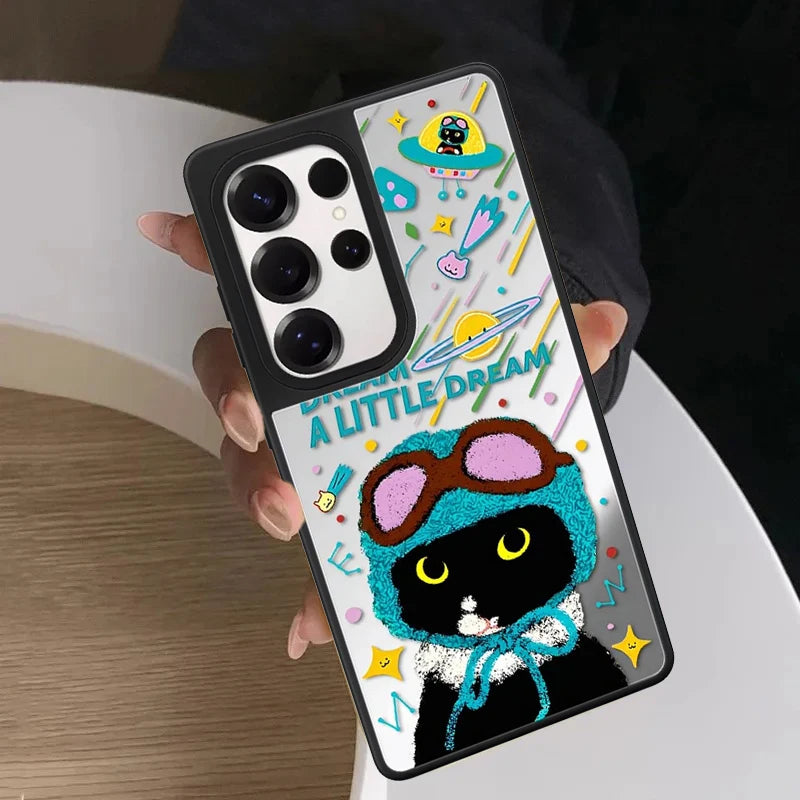 6090212 Mirror Surface Magnetic Phone Cover for Samsung Galaxy S23 S24 S25 S26 Ultra S26+ Plus Case Quake
