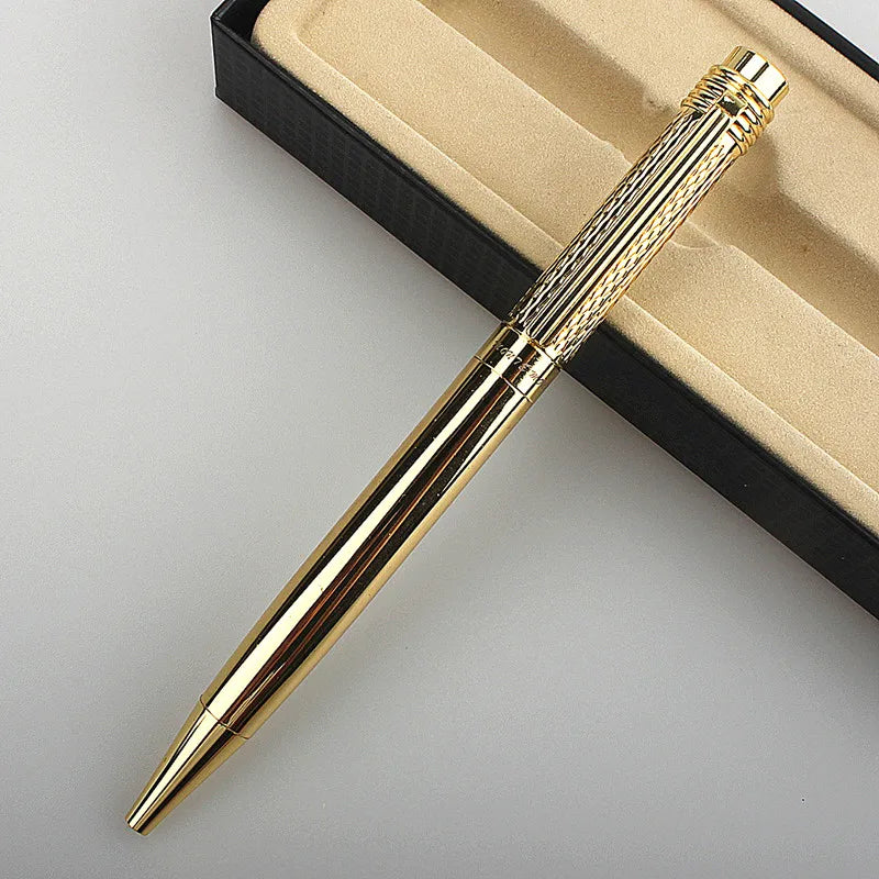 Luxury Pen 163 Smooth Gold Silver Black Office Ballpoint Pen New Student School Stationery Supplies Pens for Writing Quake ONE PEN(NOT BOX) 2