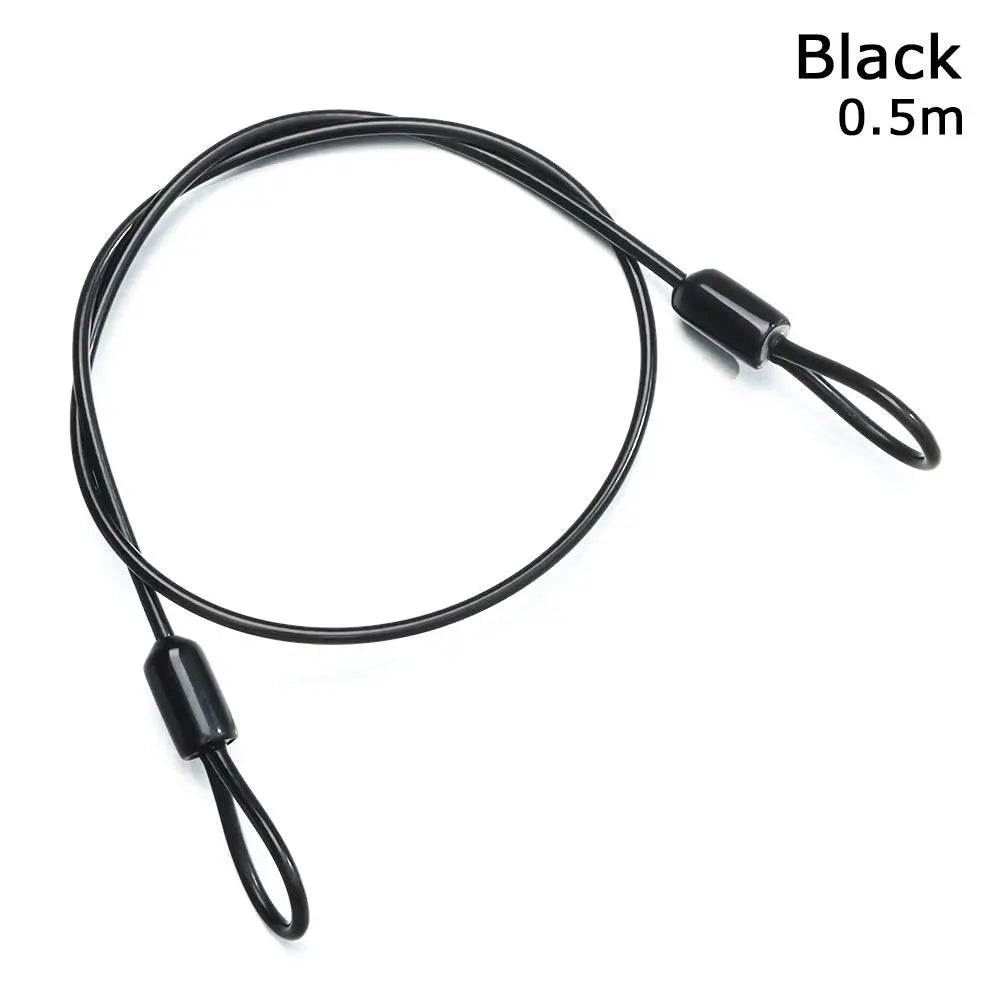 Bicycle Accessories Security Safety Rope Anti-theft Ropes Steel Cable Lock Cycling Strong Wire Road Bike Lock Bicycle Lock Wire Quake Black-0.5 meters