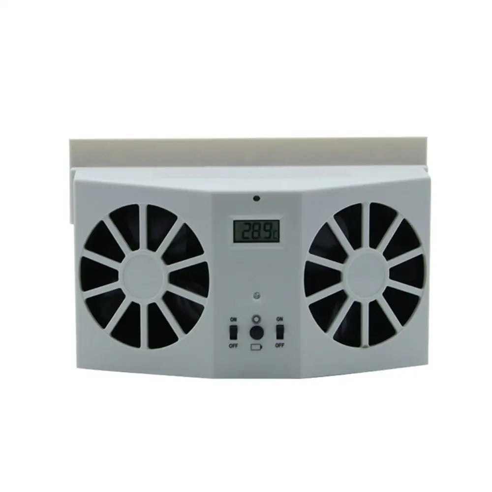 Car Auto Solar Fan Window Cooling Air Vent Vehicle Ventilation System Radiator Car Fans Quake WHITE