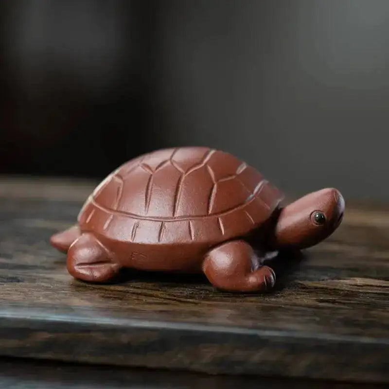 Zisha Tea Pet Turtle Small Turtle Culpture Tea Ornament Craft Accessories Quake