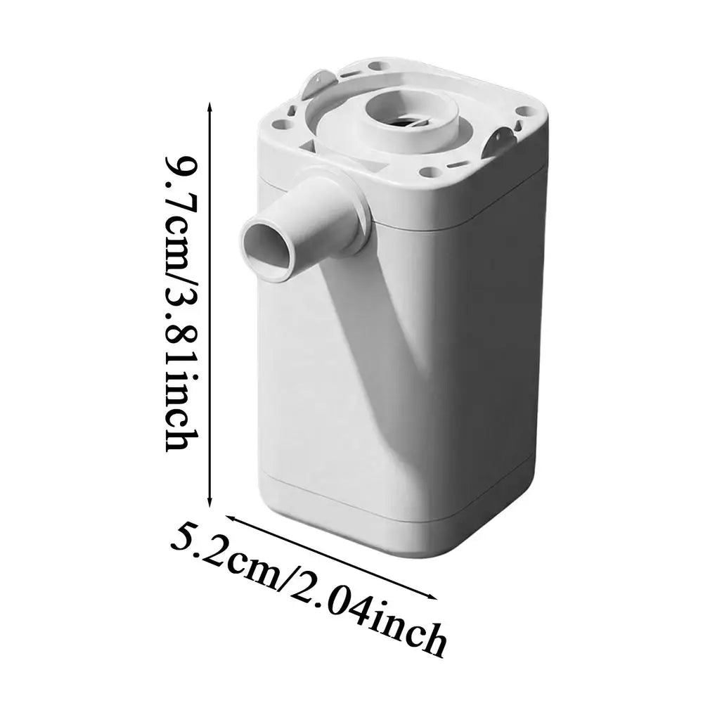 Portable Air Pump Rechargeable Inflator with 3 Nozzles Small Air Pump for Pool Camping Travel Beach Outdoor Garden Patio Quake White