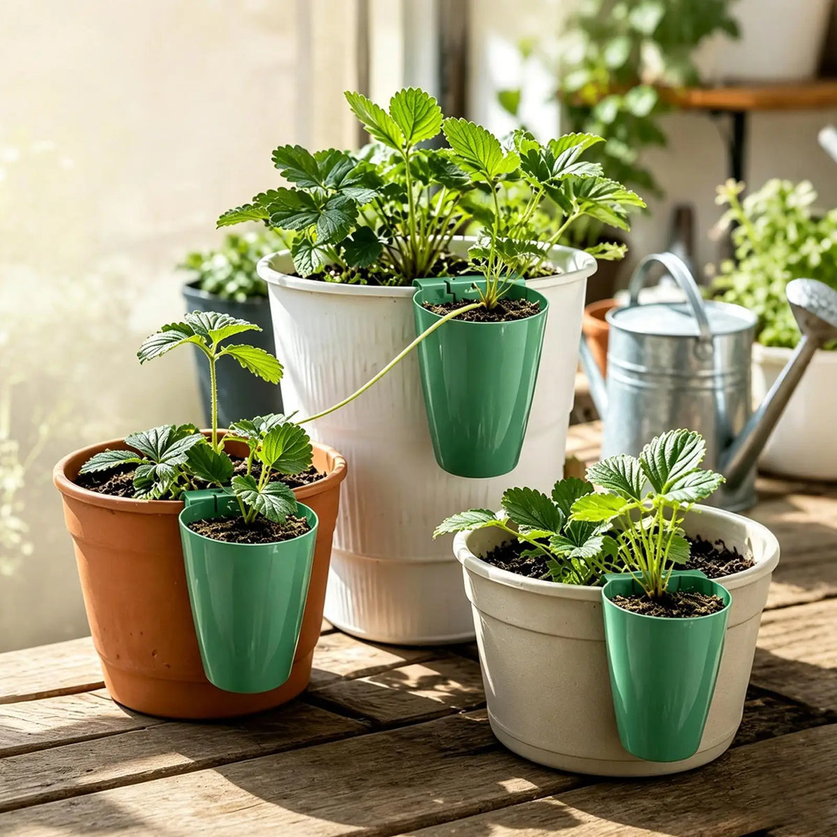 Strawberry Runner Pots with 20 Runner Forks Breathable Reusable 10 Pieces Strawberry Rooting Cup Kit for Home Garden Balcony Quake