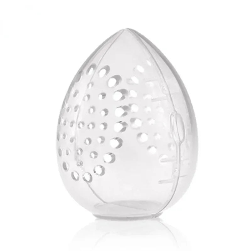 Makeup Blender Holder Stand Drying Box Empty Makeup Sponge Storage Box Plastic Egg Shaped Cosmetic Puff Organizer Rack Portable Quake White