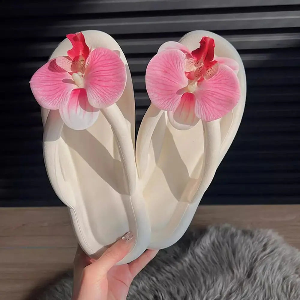 Fashion EVA Flip Flops Butterfly Orchid Anti-Slip Sandals Summer Herringbone Slippers Summer Quake