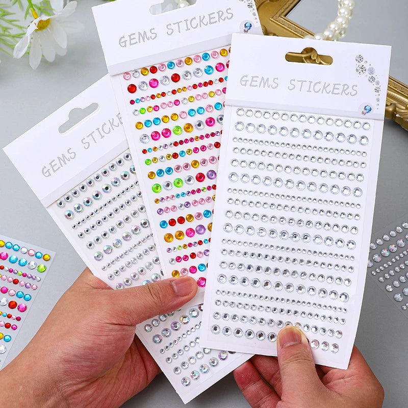 Party Eyes Girls Face Diamond Tattoo Sticker Rhinestone Acrylic Face Decoration Sticker Quake