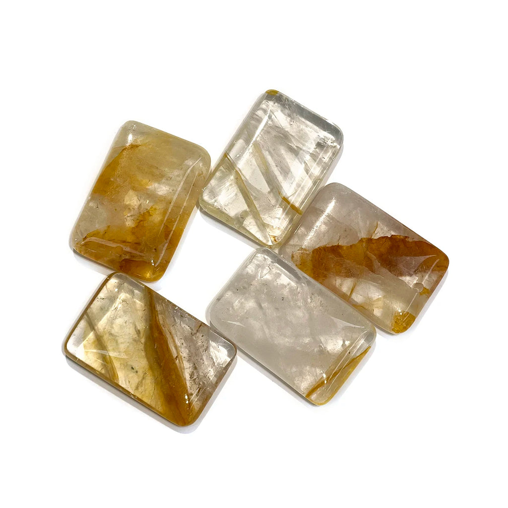 Natural Stone Citrine Rectangle Pendant 20x30mm For Jewelry Making DIY Necklace Bracelet Earrings Accessory Quake