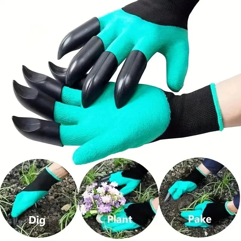 Clawed Gardening Protective Gloves Anti-slip Wearproof Latex Work Gloves for Digging Planting Garden Soil Digging Safety Mittens Quake