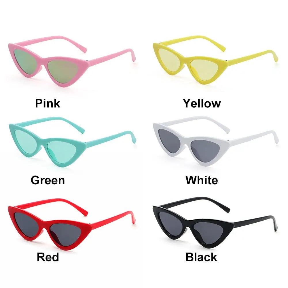 Fashion Candy Color Sunglasses Kids Aged 3-9 Years Trendy Retro Cat Eye Sun Glasses Boys Girls Non-Polarized Shades Party Favor Quake