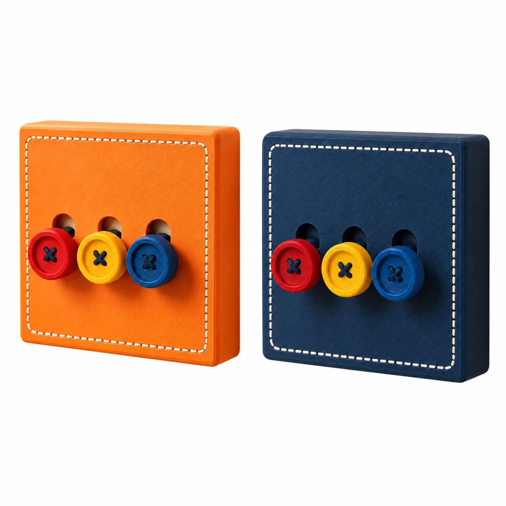 Cute Button Decorative Switch Cover Sticker, Single/Double/Triple Gang Wall Switch Protector, DIY Bedroom Living Room Decor Quake orange and blue