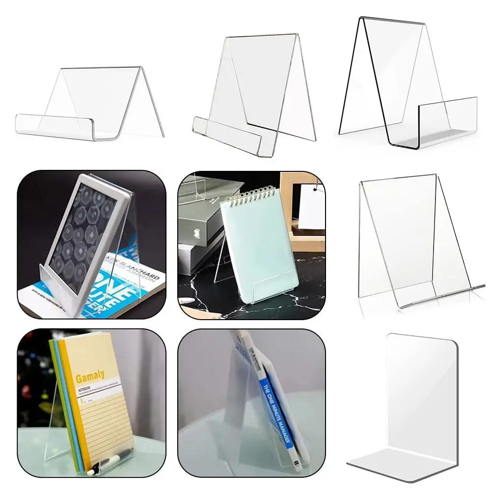 High Quality Acrylic Book Holder Transparent Multi Functional CD Display Rack Portable Mobile Phone Support School Office Quake